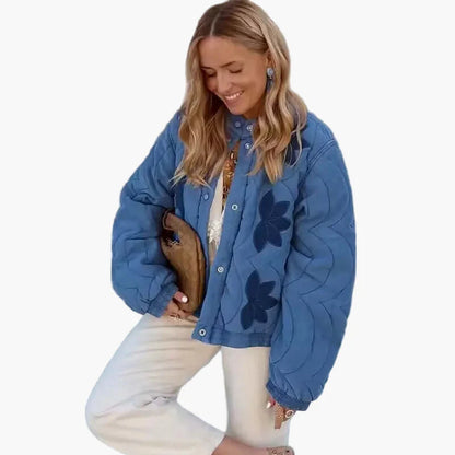 Chaqueta casual para mujer estilo bohemio con flores de moda