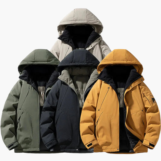 Casual Waterproof Winter Jacket with Hood for Men