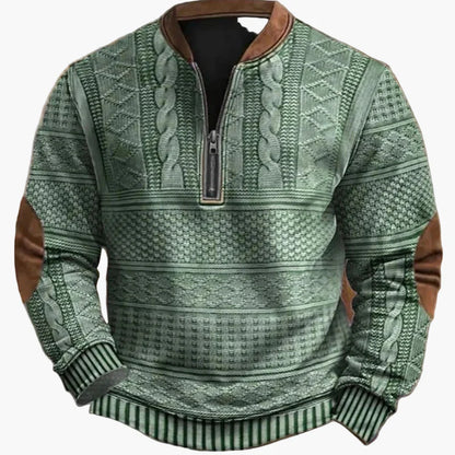 Herren-Sweatshirt mit halbem Reißverschluss im trendigen Herbst-/Winterstil – warmer, lässiger Stehkragenpullover