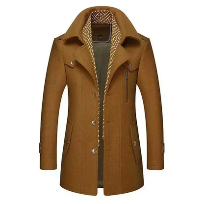 Elegant lång kappa för herr – Chic och bekväm urban stil
