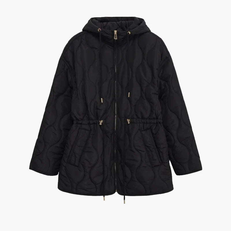 Chaqueta acolchada con capucha para mujer estilo urbano invierno – corte relajado y elegante