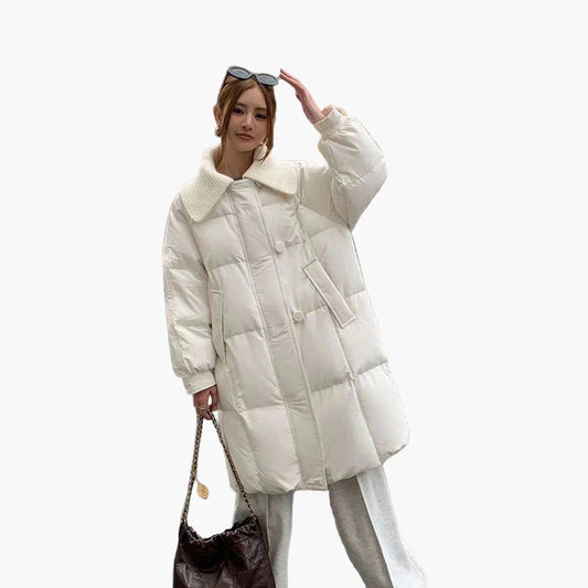 Cappotto Piumino Lungo Donna Stile Casual Urbano Inverno Caldo
