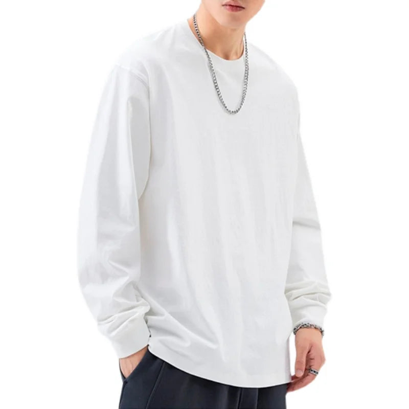 Herren-Sweatshirt mit Rundhalsausschnitt, Fleece-Futter und langen Ärmeln