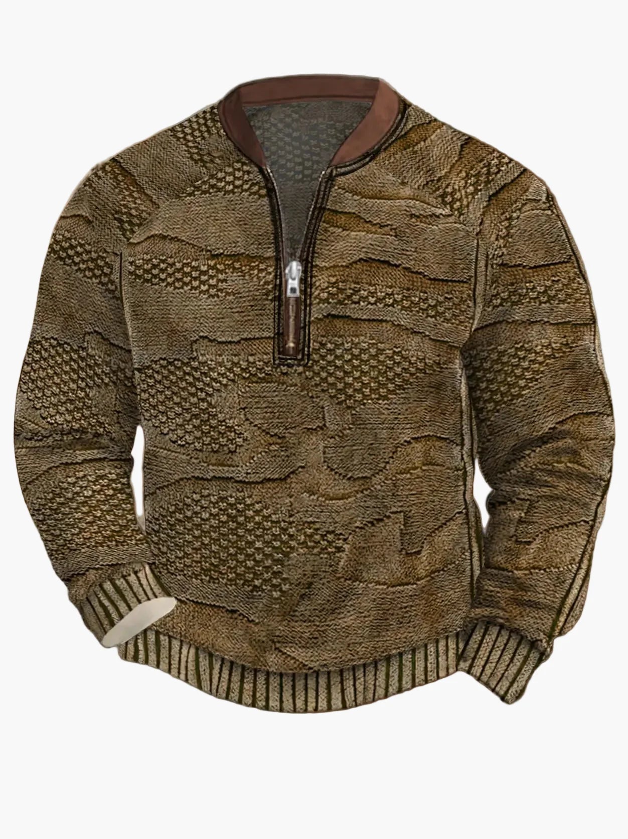 Sweat-shirt homme demi-zip style urbain tendance pour printemps et automne