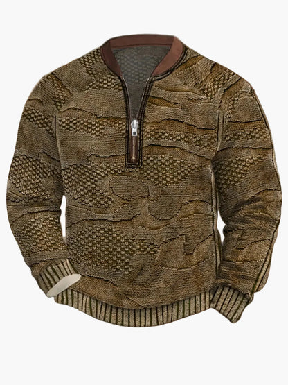 Sweat-shirt homme demi-zip style urbain tendance pour printemps et automne