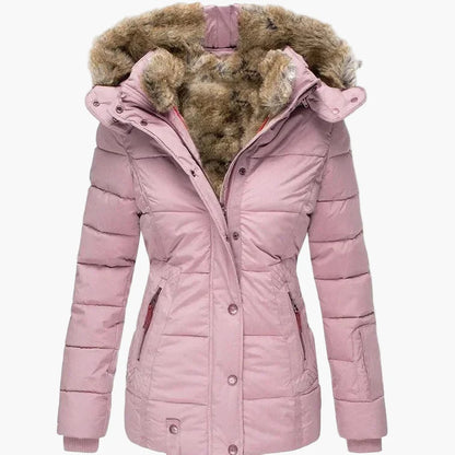 Chaqueta de Invierno para Mujer Elegante con Capucha y Piel – Corte Entallado y Estilo Urbano