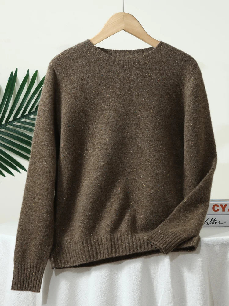 Maglione maculato a maniche lunghe con collo rotondo da uomo o da donna