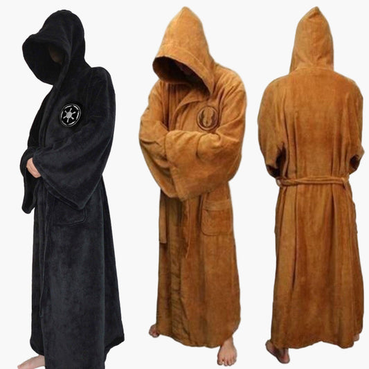 Jedi-inspirerad morgonrock med huva för herr – Cosplay-dräkt och geek-loungewear