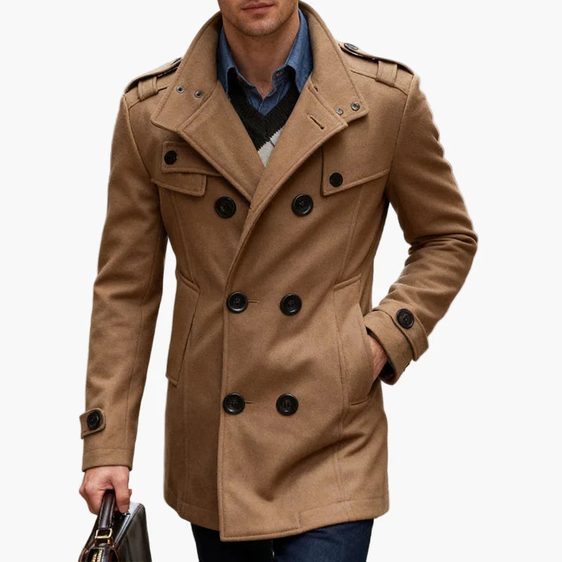 Cappotto caban elegante da uomo, stile urbano chic, perfetto per l'inverno