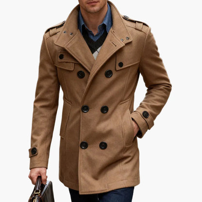 Cappotto caban elegante da uomo, stile urbano chic, perfetto per l'inverno