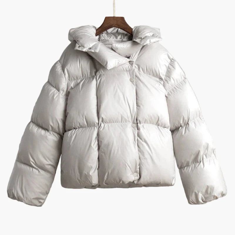 Kort oversized dunjakke til kvinder i trendy urban vinterstil