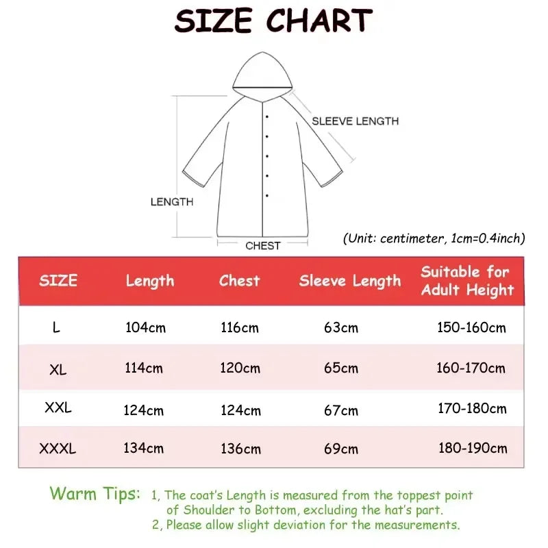 Imperméable Long Noir Unisexe avec Capuche et Boutons