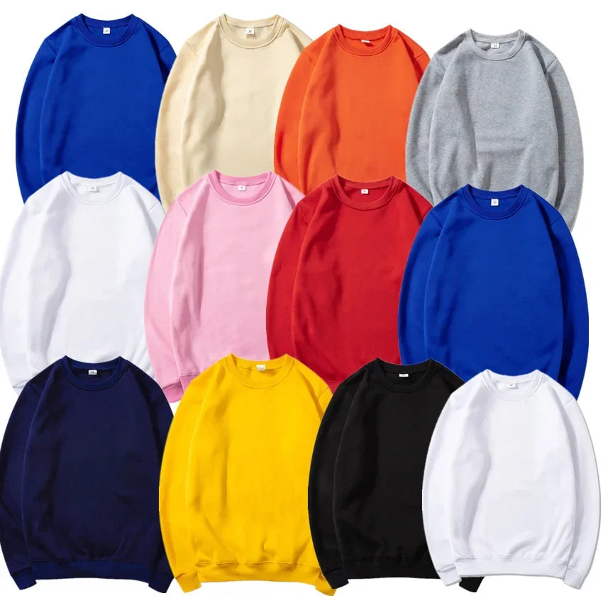 Sweat-shirt Homme Col Rond Manches Longues Uni Couleur Vive