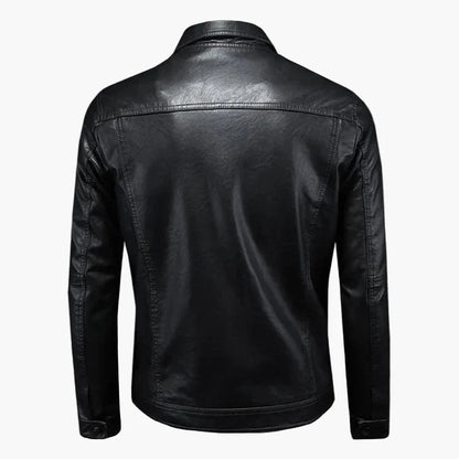 Herrjacka i motorcykelstil med modern skärning för en urban och elegant look