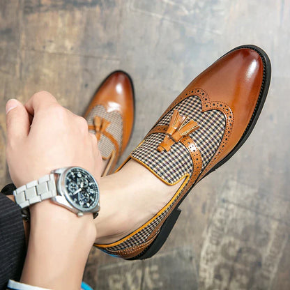 Mocasines elegantes para hombre estilo retro chic con borlas - Ideal para oficina y ocasiones especiales