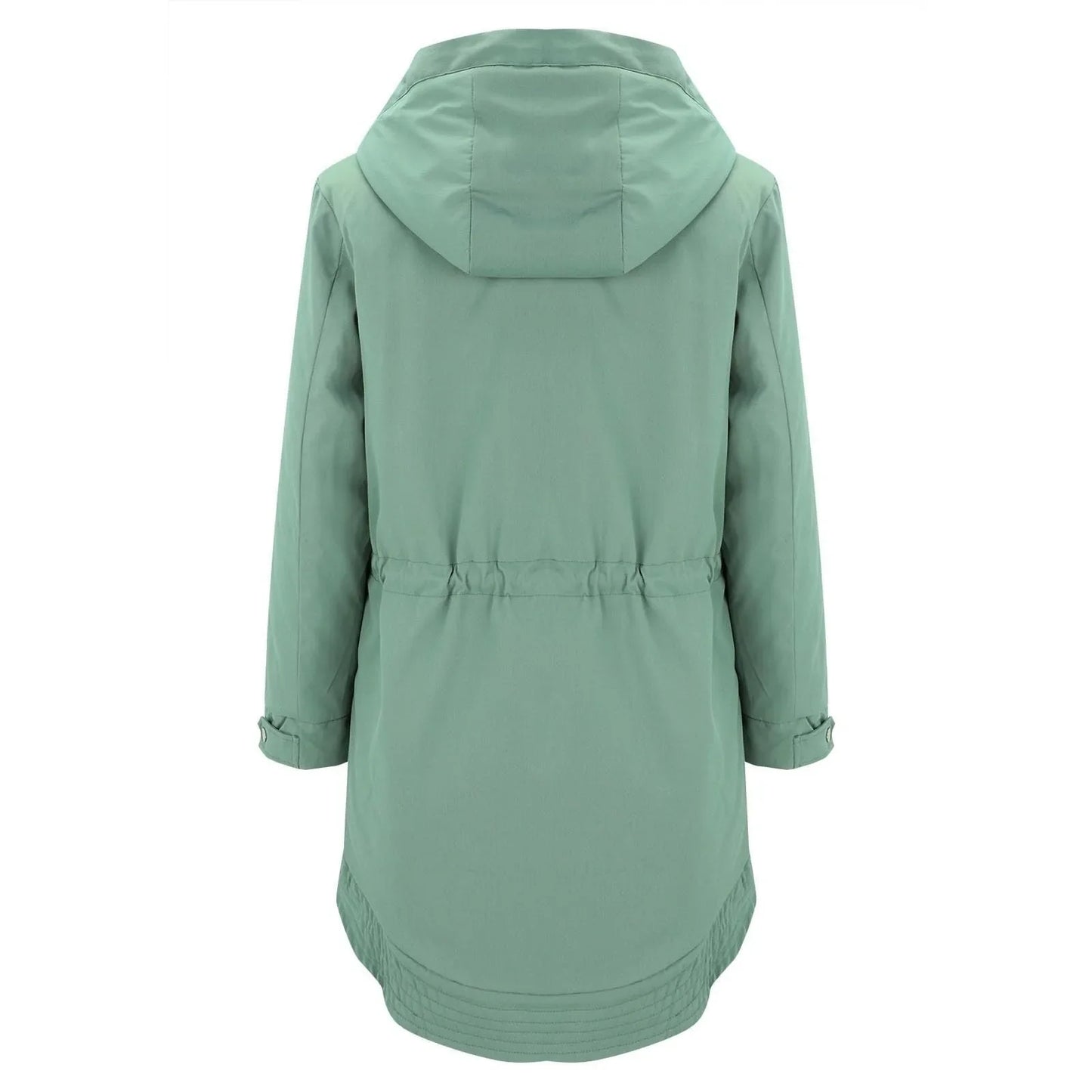 Chaqueta impermeable para mujer con capucha estilo trench, forro cálido, corte largo de moda, abrigo cortavientos urbano