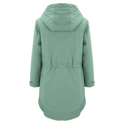 Chaqueta impermeable para mujer con capucha estilo trench, forro cálido, corte largo de moda, abrigo cortavientos urbano