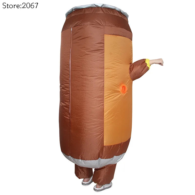 Adult inflatable beer can or energy drink costume