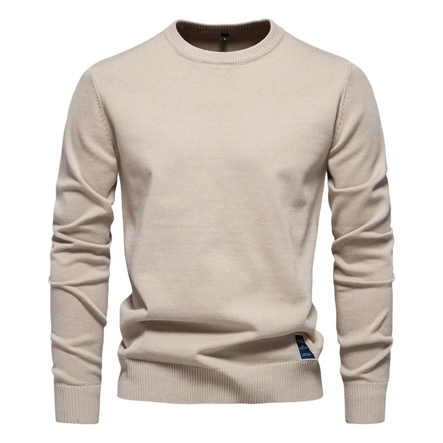 Maglione da uomo a girocollo in maglia tinta unita, blu royal