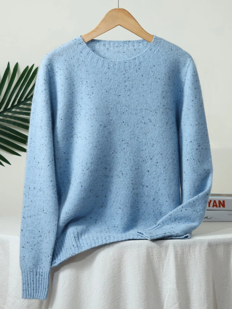 Maglione maculato a maniche lunghe con collo rotondo da uomo o da donna