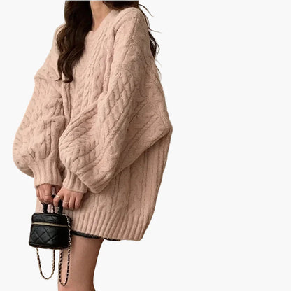 Luźny sweter damski w stylu koreańskim casual – elegancka moda jesień-zima