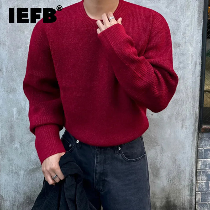 Pull homme col rond coupe décontractée tricoté manches longues