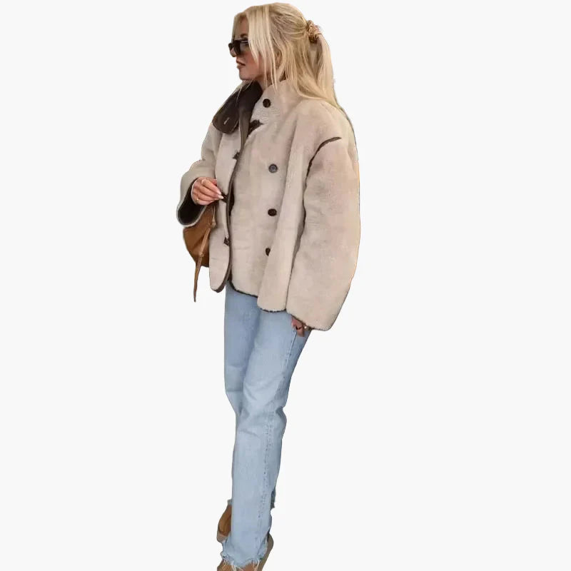 Chaqueta de exterior estilo urbano para mujer, corte amplio y moderno, perfecta para otoño e invierno