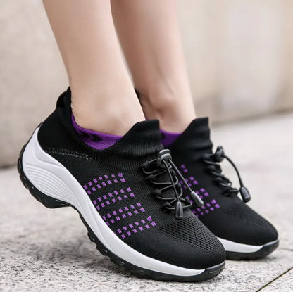 Baskets de marche confort orthopédique pour femme, style sport, usage quotidien