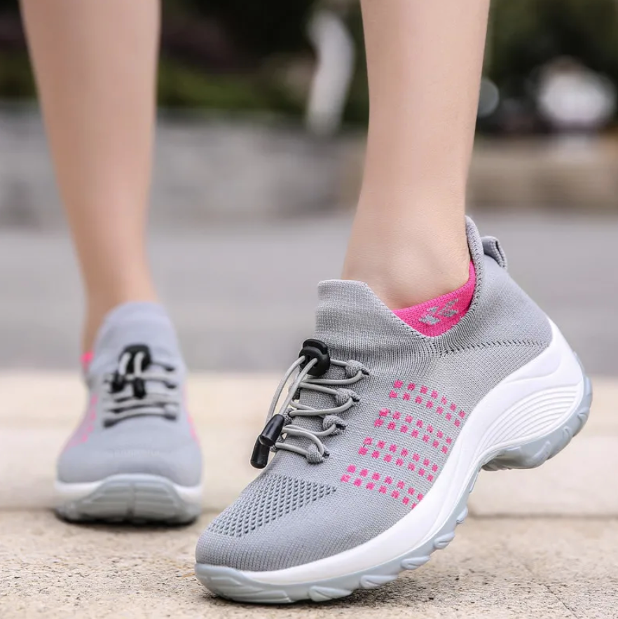 Baskets de marche confort orthopédique pour femme, style sport, usage quotidien
