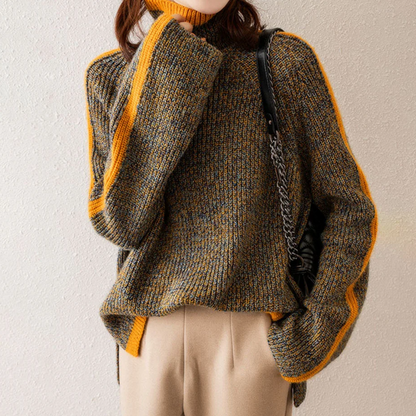 Maglione Invernale Stile Casual da Donna - Collo Alto Ampio ed Elegante