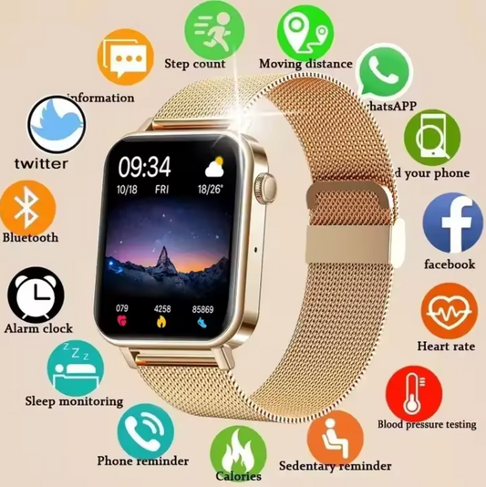 Montre connectée femme élégante multifonction – Suivi santé, notifications et fitness