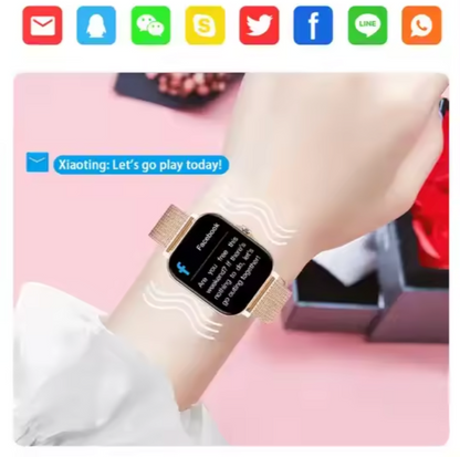 Elegancki damski smartwatch wielofunkcyjny – monitorowanie zdrowia, powiadomienia i fitness
