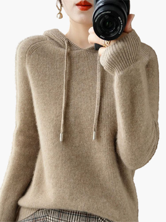 Damhoodie i elegant avslappnad stil för höst och vinter
