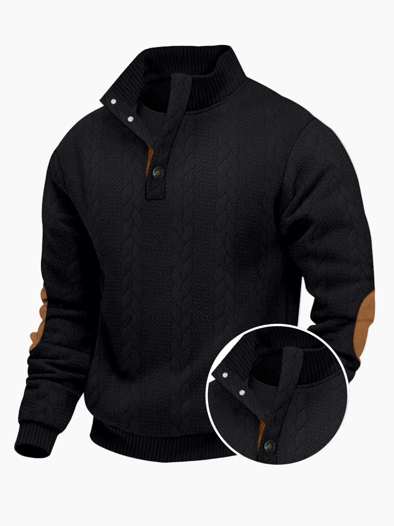 Sudadera para hombre con cuello alto y cremallera, estilo casual elegante - Suéter deportivo versátil y a la moda