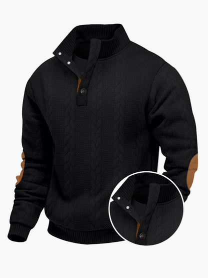 Sudadera para hombre con cuello alto y cremallera, estilo casual elegante - Suéter deportivo versátil y a la moda