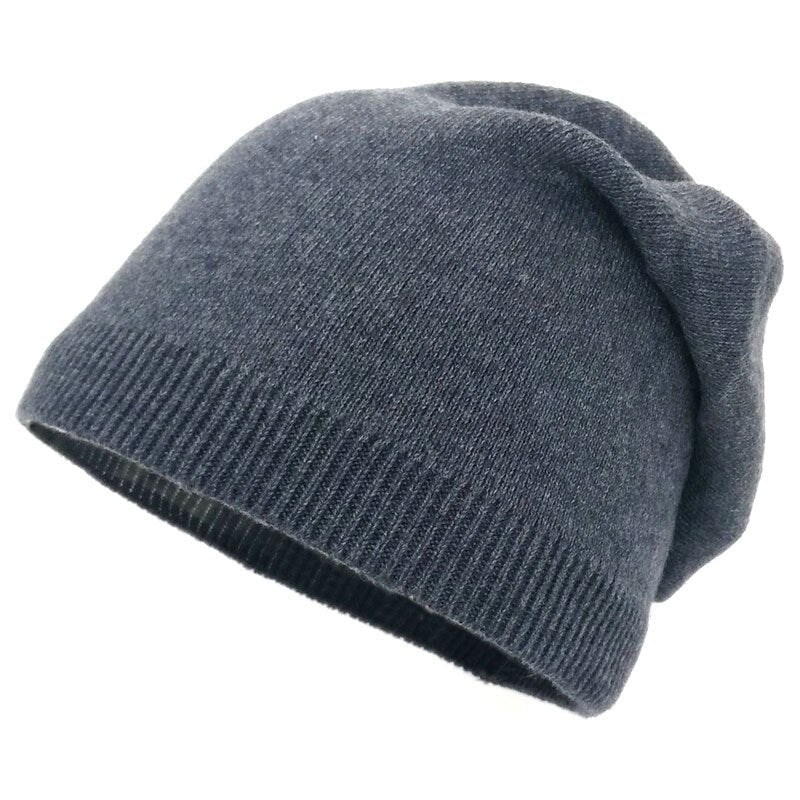Bonnet beanie souple en tricot côte, couleur crème clair