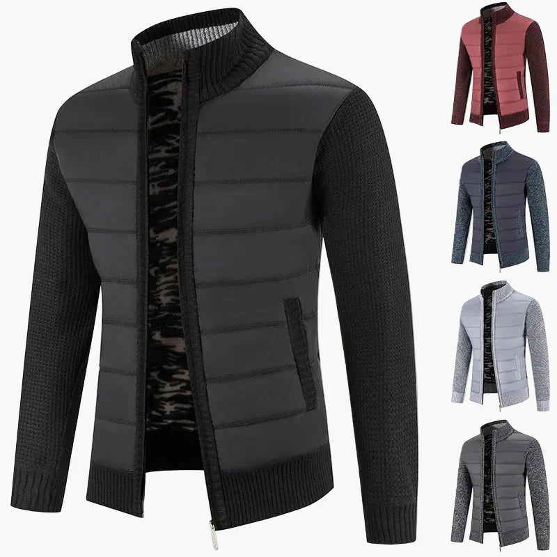 Men's casual urban style long-sleeve jacket with zipper closure