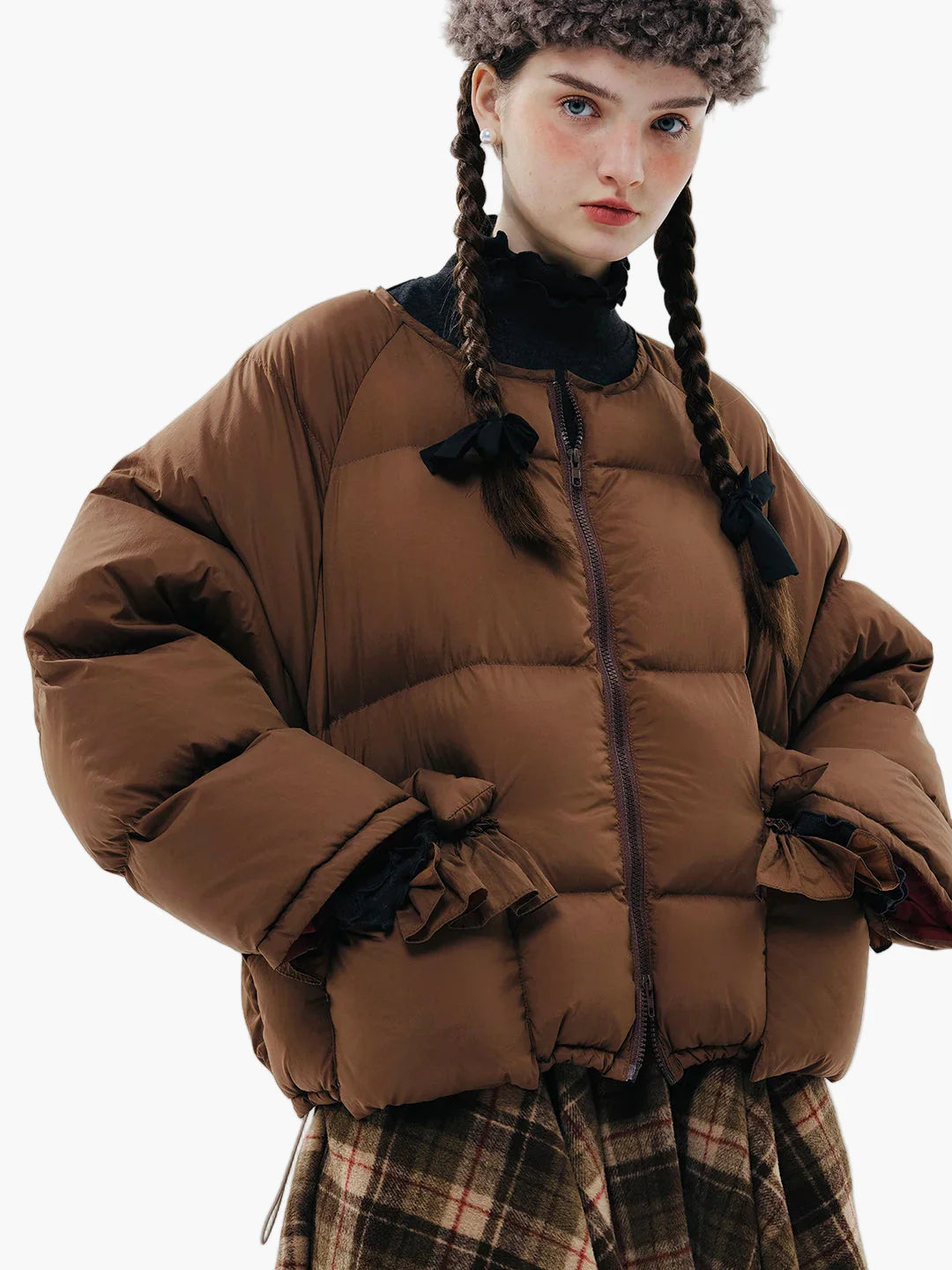 Chaqueta acolchada oversize para mujer estilo retro casual de invierno