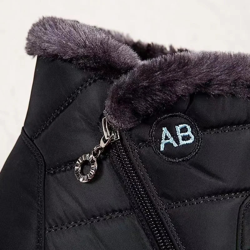 Bottes d'hiver imperméables pour femme style décontracté avec doublure chaude et fermeture éclair