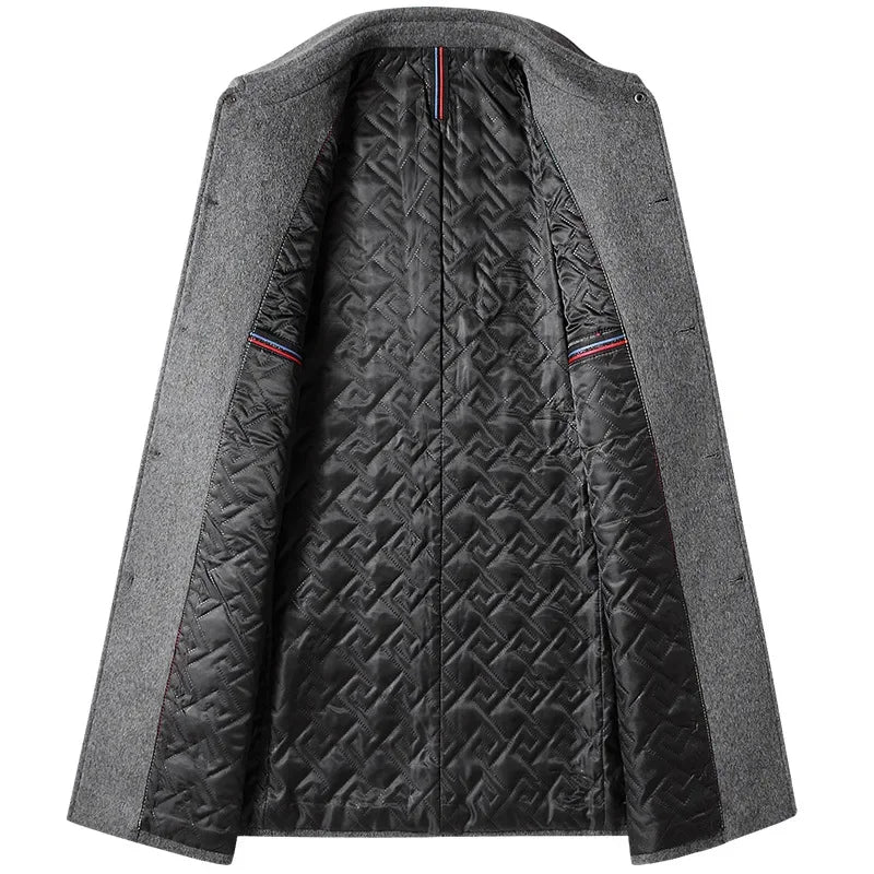 Elegant mellomlang herremantel i koreansk stil, trenchcoat med slag for moderne urban look