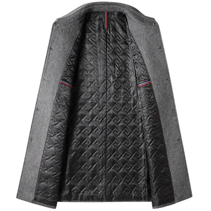 Elegant mellomlang herremantel i koreansk stil, trenchcoat med slag for moderne urban look