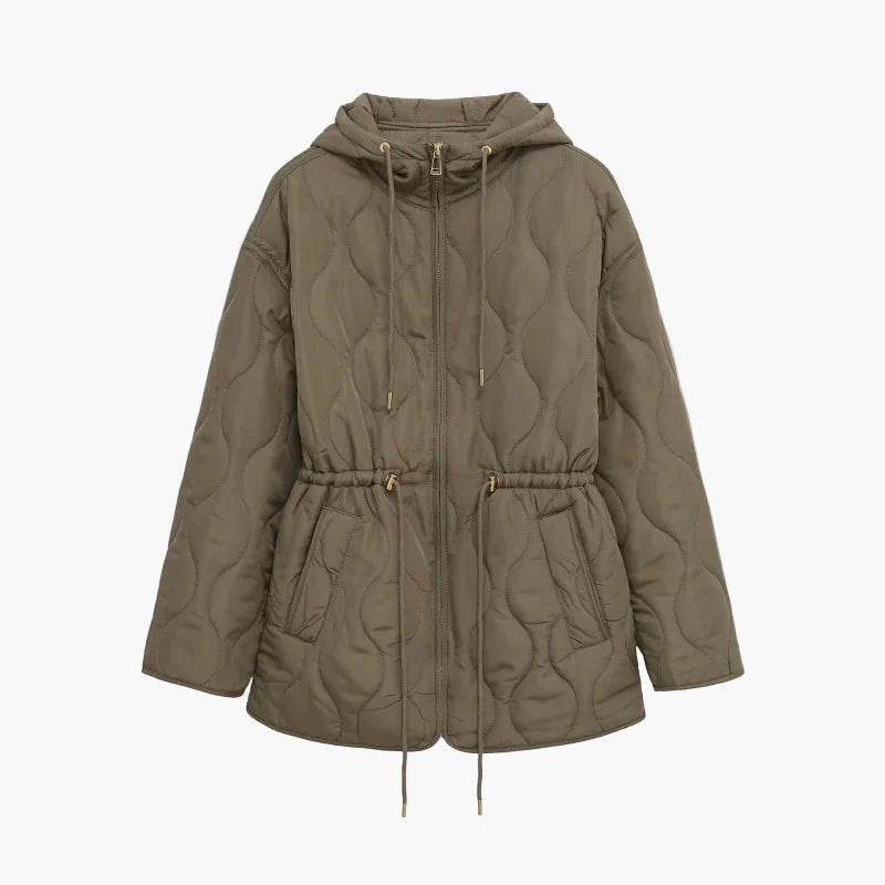 Chaqueta acolchada con capucha para mujer estilo urbano invierno – corte relajado y elegante