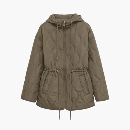 Chaqueta acolchada con capucha para mujer estilo urbano invierno – corte relajado y elegante
