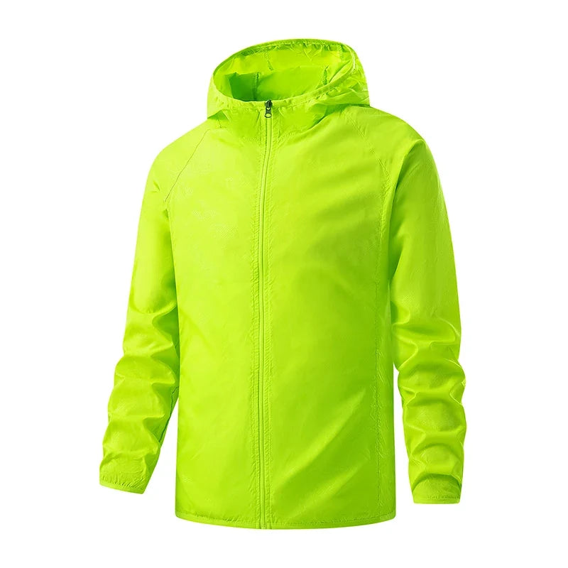 Chaqueta ligera unisex con capucha y cierre de cremallera, impermeable, transpirable y cortavientos