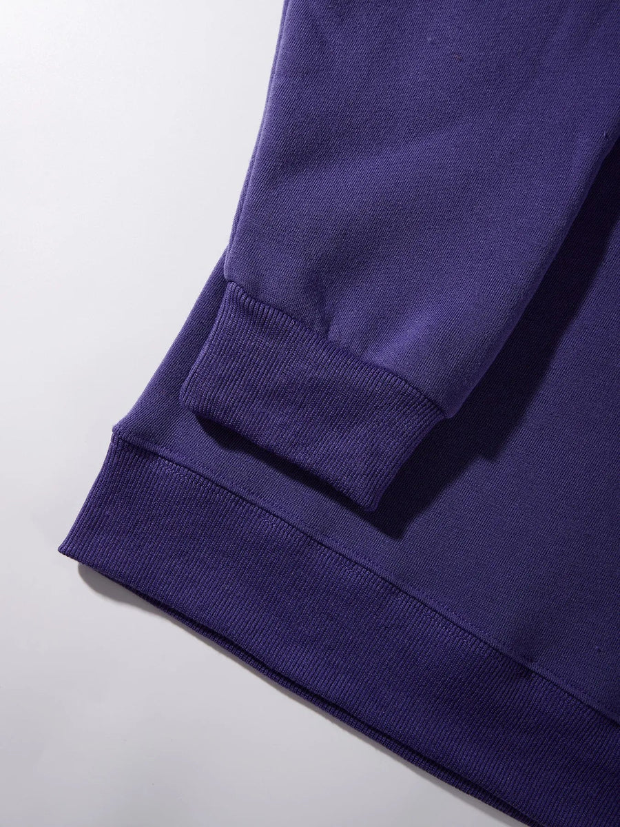 Sweat-shirt Femme ample Violet uni col rond et manches longues