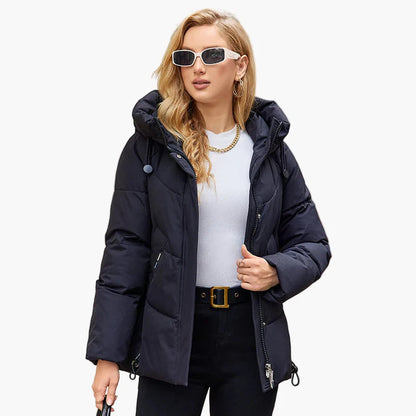 Chaqueta de invierno acolchada con capucha para mujer, estilo urbano y moderno