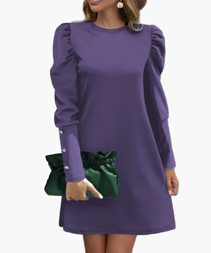 Robe élégante à manches longues bouffantes pour femme – Style chic pour occasions spéciales