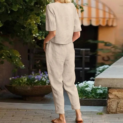 Ensemble d'été 2 pièces femme, style décontracté chic, idéal pour sorties et loisirs