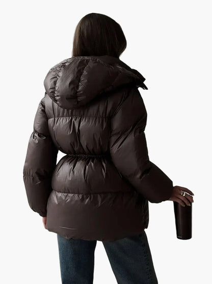Chaqueta acolchada para mujer corte largo estilo urbano invierno