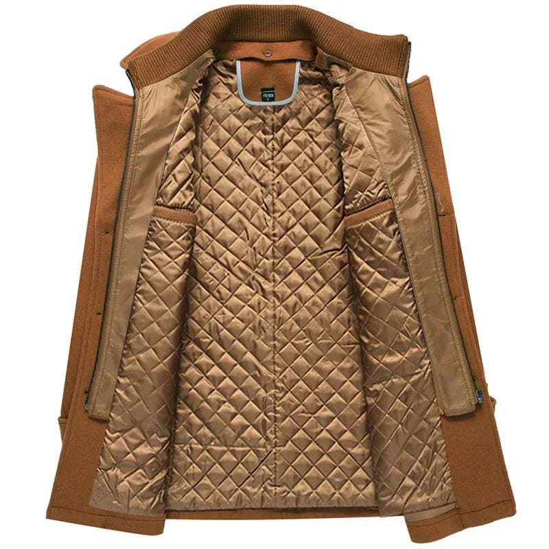 Manteau élégant à double col pour homme – Style urbain et raffiné pour l’hiver